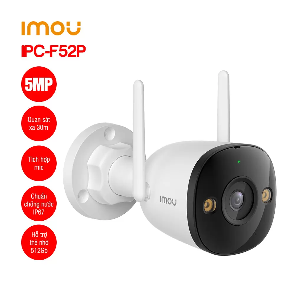 Camera Wifi ngoài trời 5MP IMOU IPC-F52P